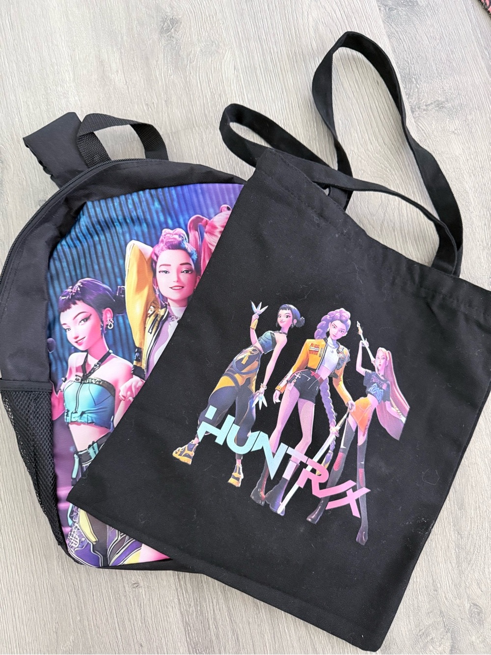 Kpop Hunter backpack and tote set